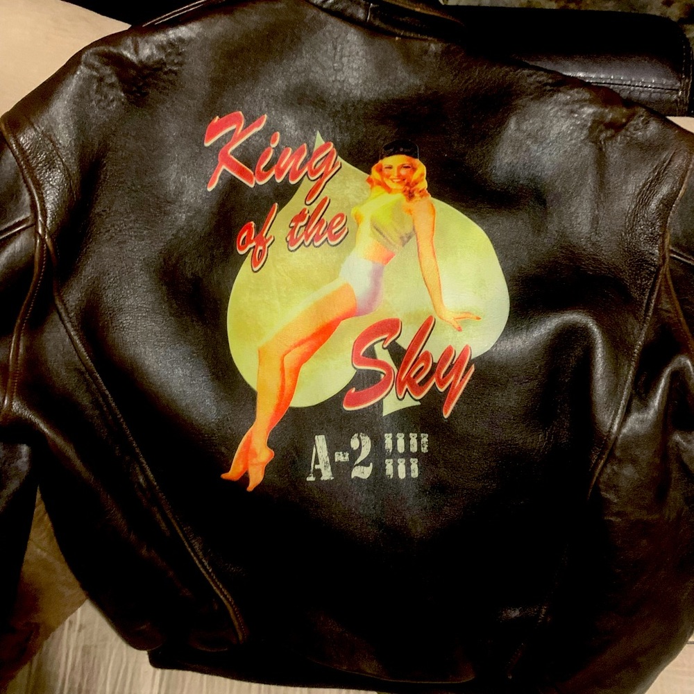 🚨🚨Top Gun Leather Pilots Jacket9/10 condition no rips no holes. Really Nice!